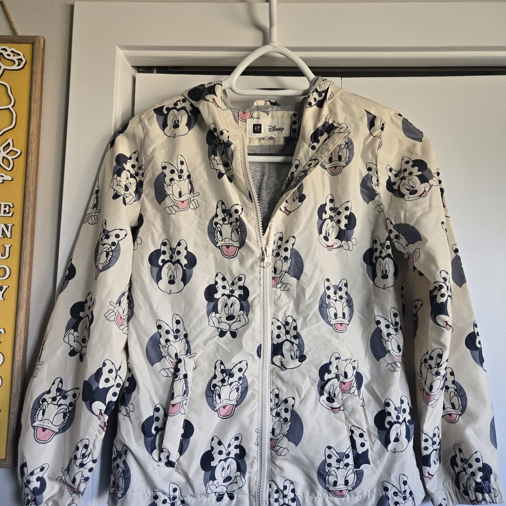 Disney Kids Windbreaker with Miney and Daisy Print - Cream and Black
